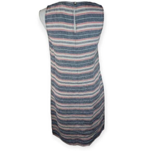 ST. TROPEZ WEST BLUE, RED, & WHITE LINEN DRESS SZ.0 EUC. - Picture 5 of 7